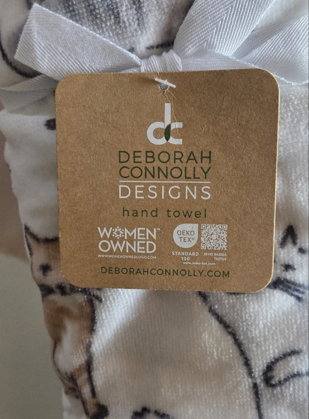 Deborah Connolly Designs Cats Bath Tip and Hand Towels Set